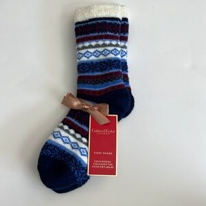 Crabtree & Evelyn Cozy Socks Blue Nordic Womens Size 5-8